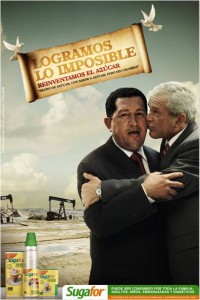 Sugarfor Sugarfor Bush et Chavez s'embrassant